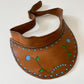 1970s Vintage Tooled Leather Floral Visor