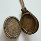 1980s Vintage Pink Floral Painted Enamel Locket Necklace
