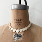 1990s Vintage Mother of Pearl Heart Choker Necklace
