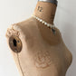 1990s Vintage Mother of Pearl Heart Choker Necklace
