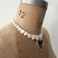 1990s Vintage Mother of Pearl Heart Choker Necklace