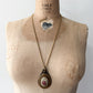 1980s Vintage Pink Floral Painted Enamel Locket Necklace