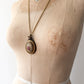 1980s Vintage Pink Floral Painted Enamel Locket Necklace