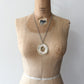 1970s Vintage Cross My Heart Mother of Pearl Necklace