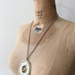 1970s Vintage Cross My Heart Mother of Pearl Necklace