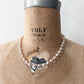 1990s Vintage Pearls & Glass Teardrop Necklace