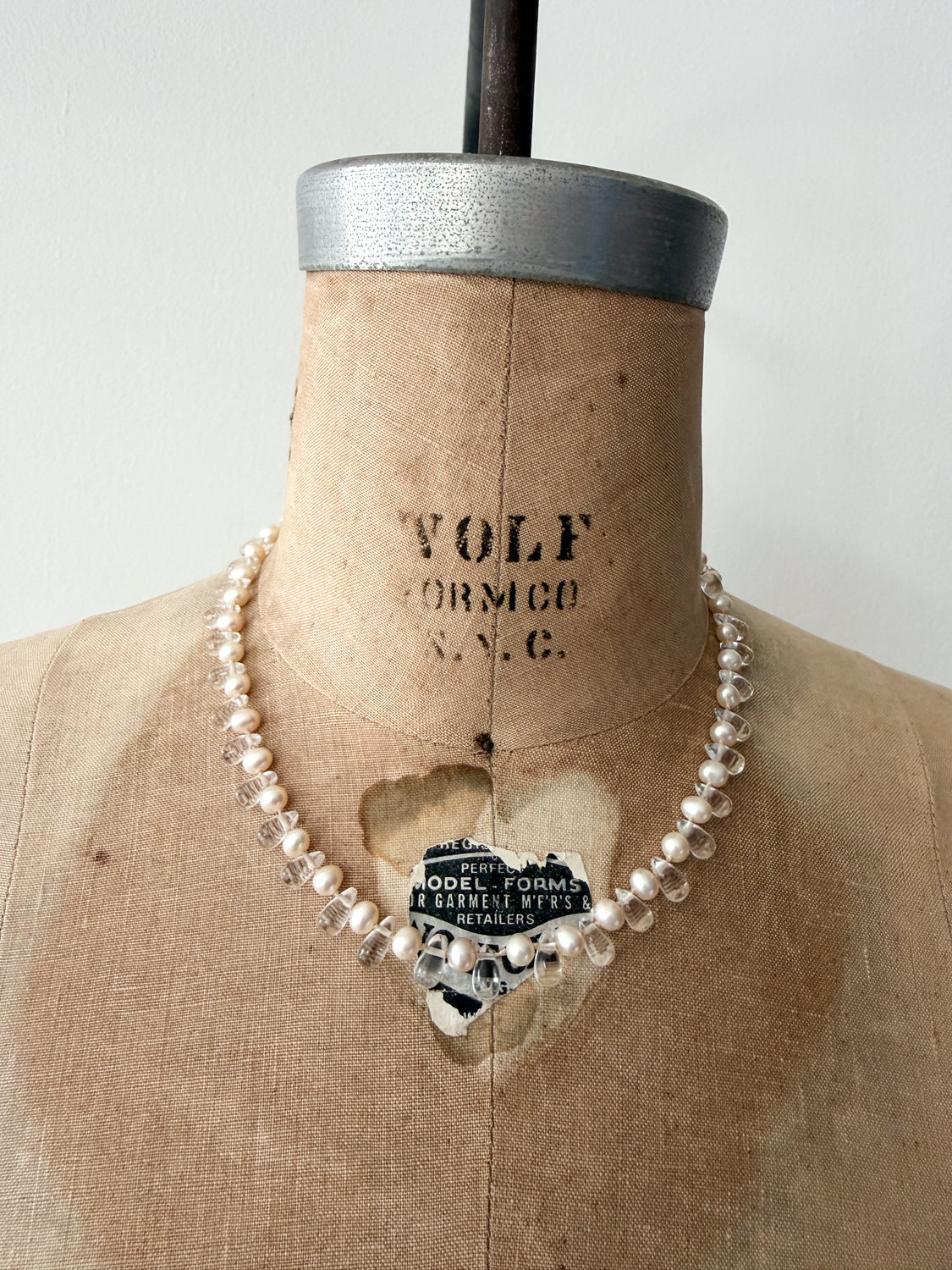 1990s Vintage Pearls & Glass Teardrop Necklace