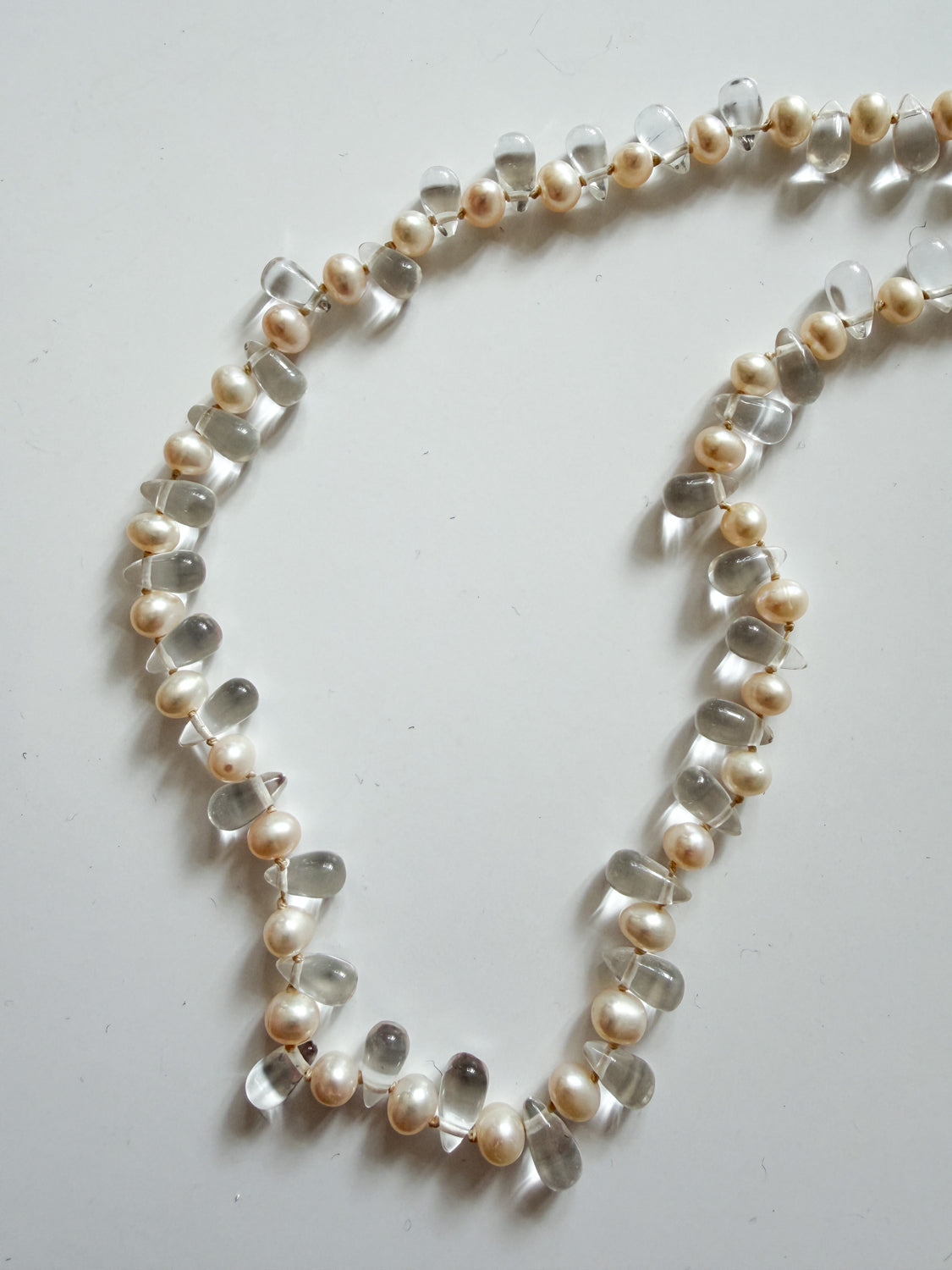 1990s Vintage Pearls & Glass Teardrop Necklace