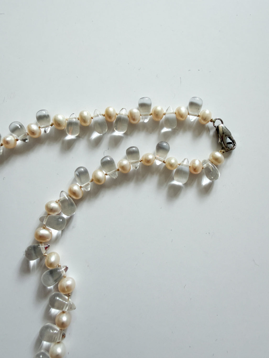 1990s Vintage Pearls & Glass Teardrop Necklace