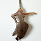 1950s Vintage Hand Carved Abalone Dancing Hula Woman Necklace