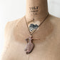 1950s Vintage Hand Carved Abalone Dancing Hula Woman Necklace