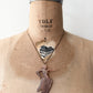 1950s Vintage Hand Carved Abalone Dancing Hula Woman Necklace