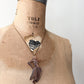 1950s Vintage Hand Carved Abalone Dancing Hula Woman Necklace