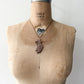 1950s Vintage Hand Carved Abalone Dancing Hula Woman Necklace