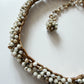 1950s Vintage Woven White and Bronze Beaded Choker
