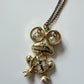1970s Vintage Gold Rhinestone Little Baby Frog Necklace