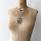 1970s Vintage Silvertoned Rhinestone Big Mama Frog Necklace