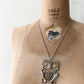 1970s Vintage Silvertoned Rhinestone Big Mama Frog Necklace
