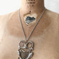 1970s Vintage Silvertoned Rhinestone Big Mama Frog Necklace