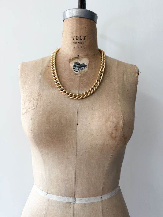 1980s Vintage Gold-Toned Big Chunky Chain Necklace