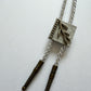 1970s Vintage Silver-Toned Metallic Leaf Vine Bolo Tie