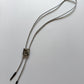 1970s Vintage Silver-Toned Metallic Leaf Vine Bolo Tie
