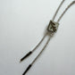1970s Vintage Silver-Toned Metallic Leaf Vine Bolo Tie