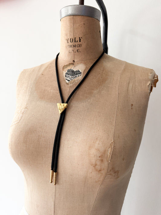 1970s Vintage Golden Saddle Triangle Bolo Tie