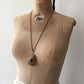 1980s Vintage Gold Swirling Blue Cabochon "Yesteryear Future Locket" by Avon