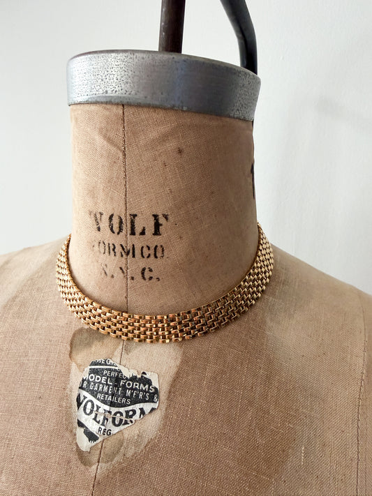 1980s Vintage Gold-Toned Trifari Chain Link Choker Necklace