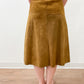 1970's Vintage Butterscotch Suede Leather Snap Front Skirt
