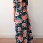 1970s does 1940s Watercolor Floral Blossoms Dress and Matching Jacket Set
