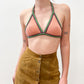 1970's Vintage Butterscotch Suede Leather Snap Front Skirt