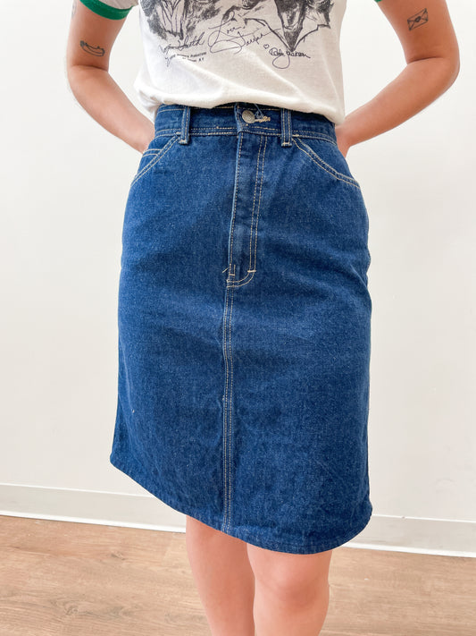 1980's Vintage Oscar de la Renta Jean Skirt