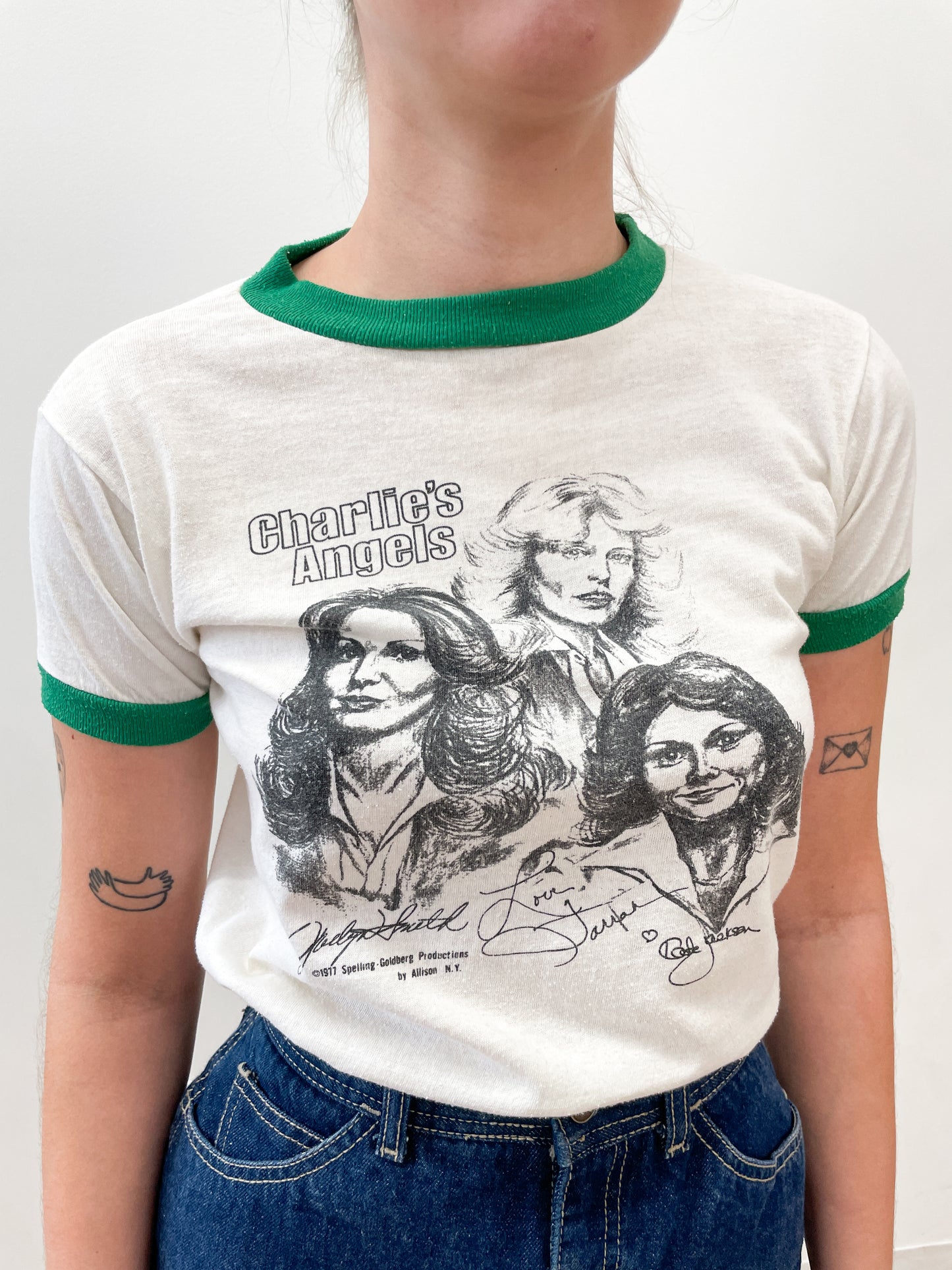 1977 Vintage Charlie's Angels Ringer T-Shirt 1970s
