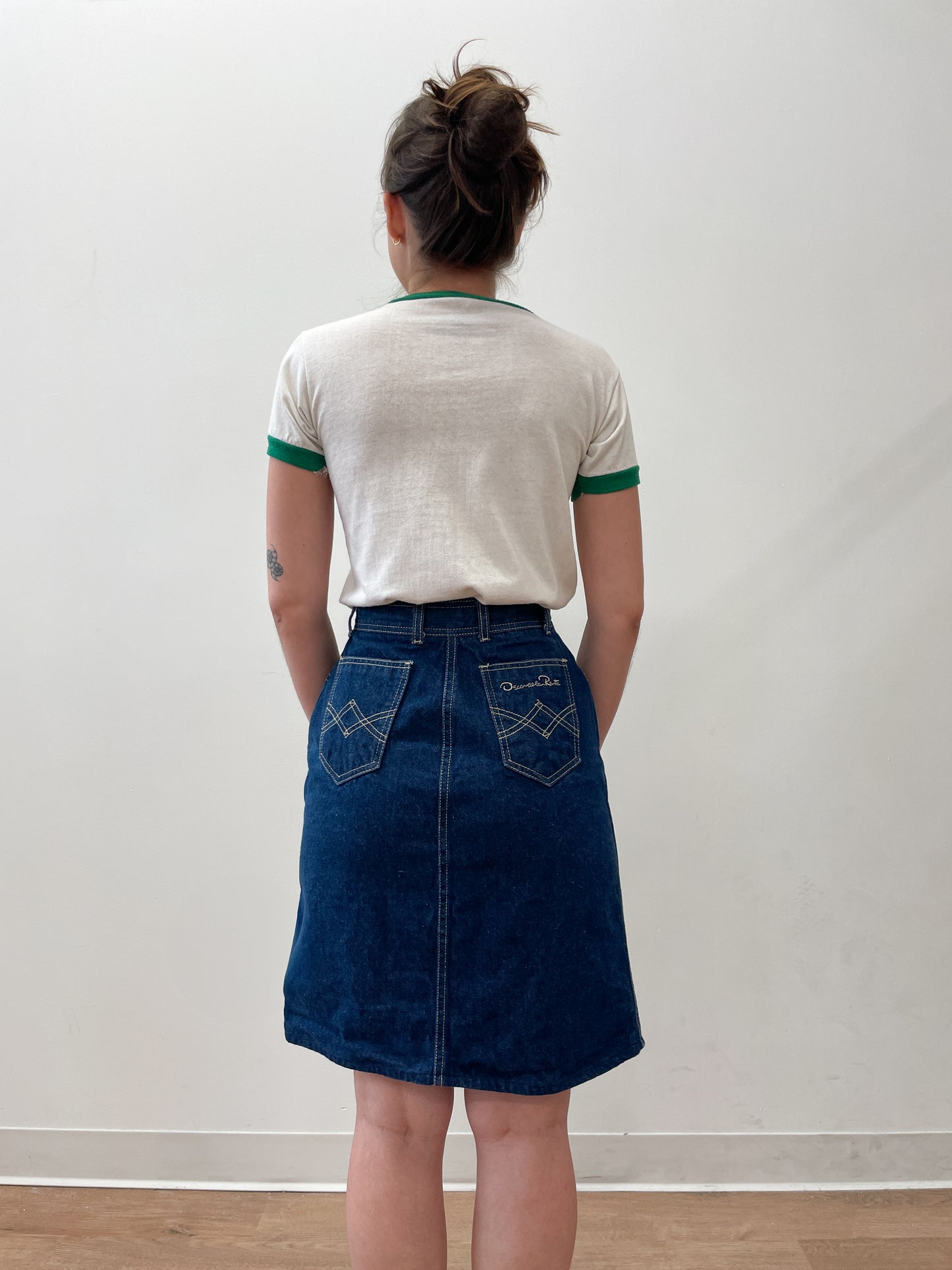 1980's Vintage Oscar de la Renta Jean Skirt