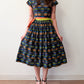 1950s Vintage Atomic Neon Swirls Fit and Flare with Two Tone Belt