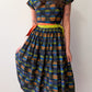 1950s Vintage Atomic Neon Swirls Fit and Flare with Two Tone Belt