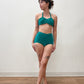 1950's Vintage Aqua High Waist Halter Pinup Bikini Swimsuit