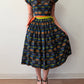 1950s Vintage Atomic Neon Swirls Fit and Flare with Two Tone Belt