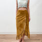 1980's Vintage Suede Fringe Wrap Skirt