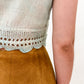 1970's Vintage Pastel Dyed Gauze Crochet Crop Top