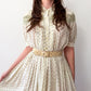1950s Vintage Mary's Birthday Yellow Tiny Floral Dress 1958