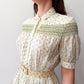 1950s Vintage Mary's Birthday Yellow Tiny Floral Dress 1958