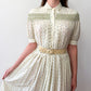 1950s Vintage Mary's Birthday Yellow Tiny Floral Dress 1958