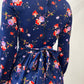 1970's Vintage Dog Ear Collar Floral Mod Dress