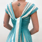 1950s Vintage Teal and White New Look Party Dress
