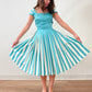 1950s Vintage Teal and White New Look Party Dress