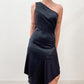 2000s Vintage Chic One Shoulder Cocktail Dress Y2K
