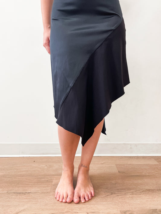 2000s Vintage Chic One Shoulder Cocktail Dress Y2K